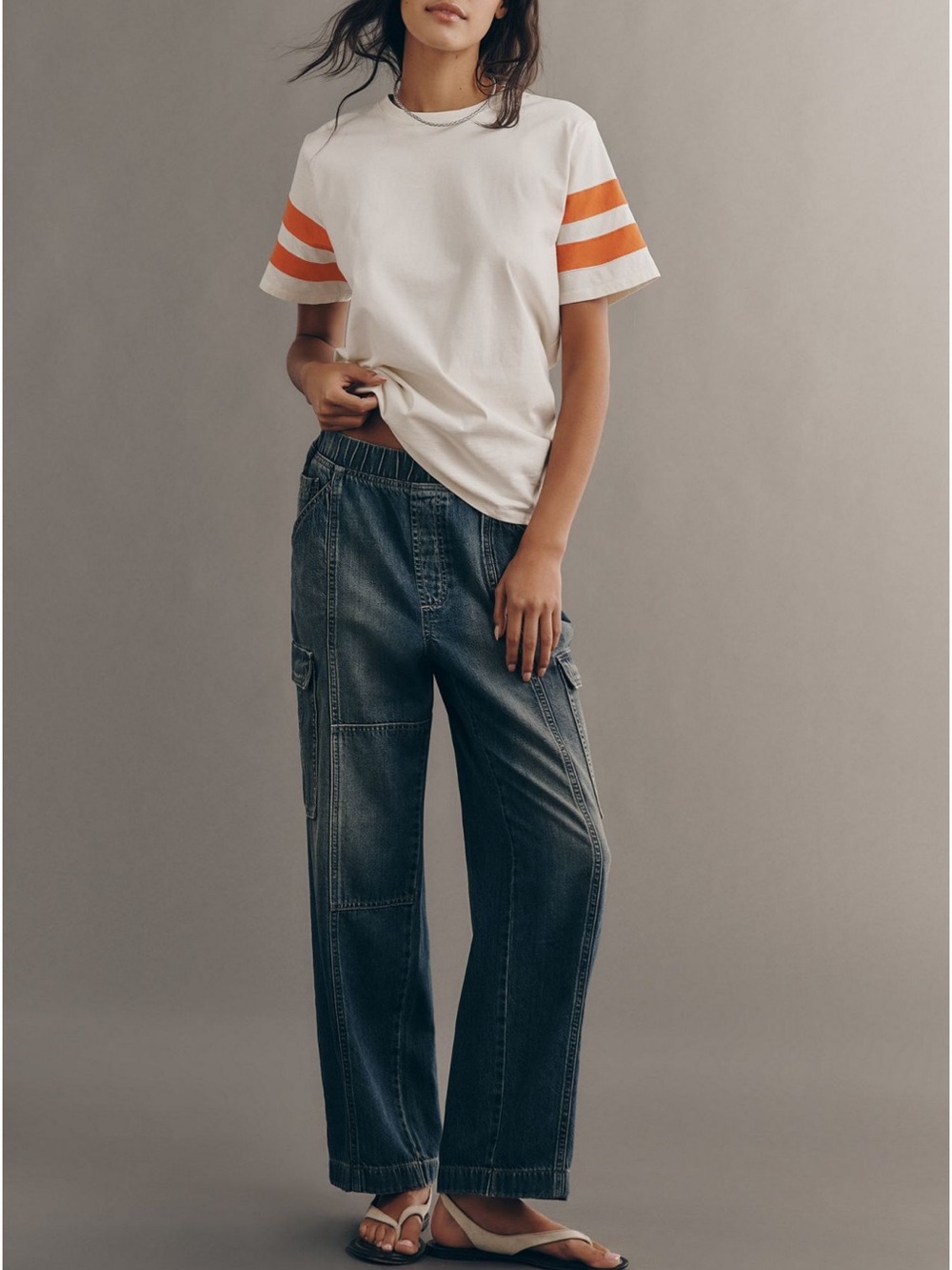 Anthropologie Pilcro Standard Issue High-Rise Pull-On Tapered Cargo Jeans-small